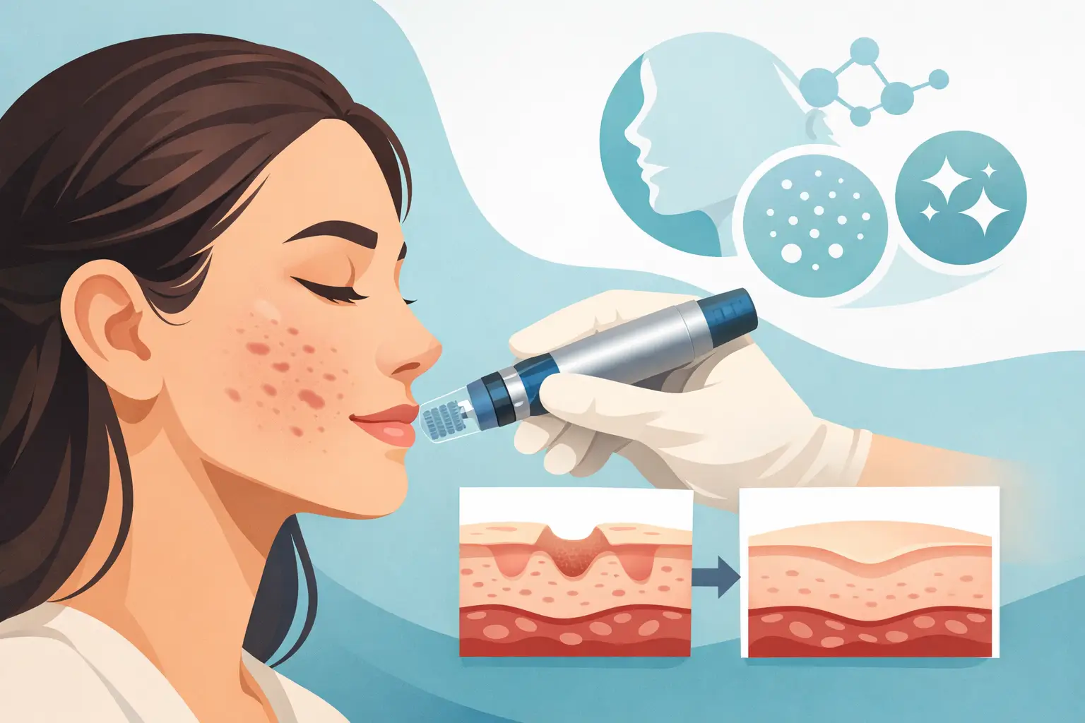 Microneedling behandeling tegen acnelittekens